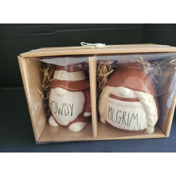 Rae Dunn "Howdy Pilgrims" Gnomes Figures Thanksgiving