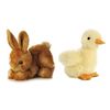 Aurora 2Piece Plush Mini Flopsies Bundle, Bitty Bunny & Duckling, Brown