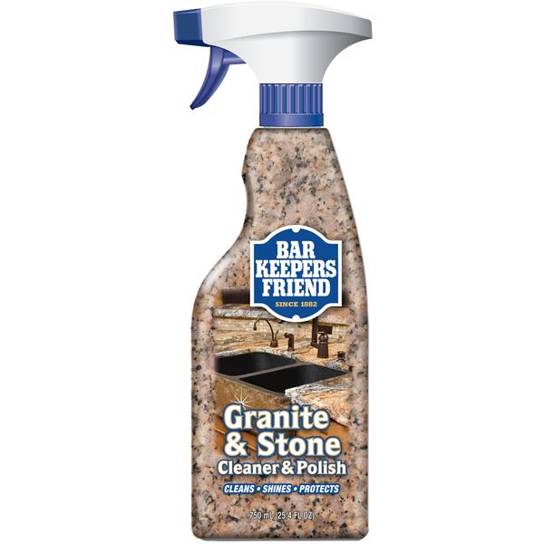 Bar Keepers Friend Granite & Stone Cleaner & Polish (25.4 oz) Granite Cleaner for Use on Natural, Manufactured & Polished Stone, Quartz, Silestone, Soapstone, Marble - Countertop Cleaner & Polish (1)