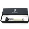 New Triple Edge Cartridge Compatible Men's Shaving Razor || Ivory Luxury Resin Handle & 1 Replaceable Cartridge Pre-Installed - Triple Action Technology - Great Gift for Any Gentleman