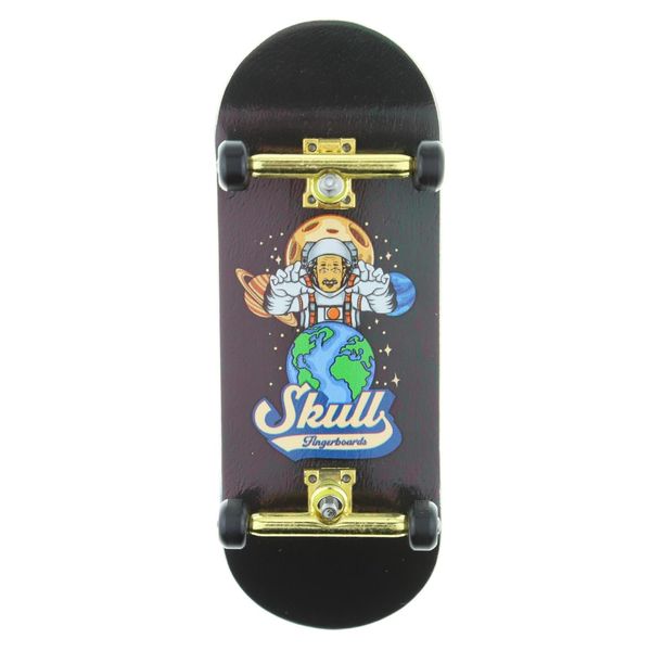 Skull Fingerboards® Einstein in Space 34mm Pro Part Upgraded Complete Professional Wooden Fingerboard Mini Skateboard 5 PLY Premium Grade Veneer with Polyurethane ABEC Bearing Wheels