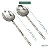 Elyon Diamond Reflective Silver Salad Serving Set Indian Artisan Made Forged