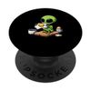 Alien Eating Fried Egg on Toast PopSockets Standard PopGrip