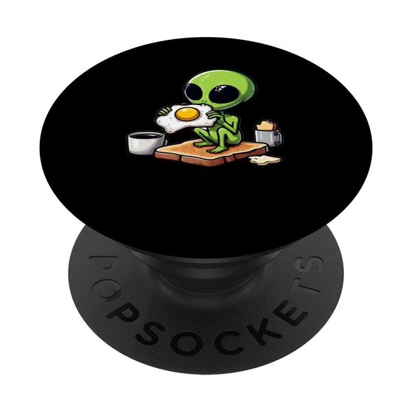 Alien Eating Fried Egg on Toast PopSockets Standard PopGrip