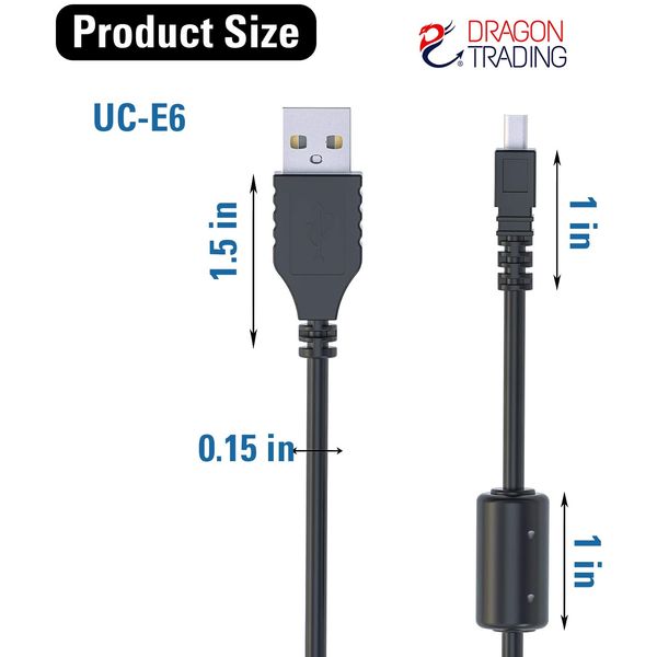 DragonTrading® - Replacement USB Charging and Data Transfer Cable Compatible with Panasonic Lumix DMC-ZS15 / TZ25