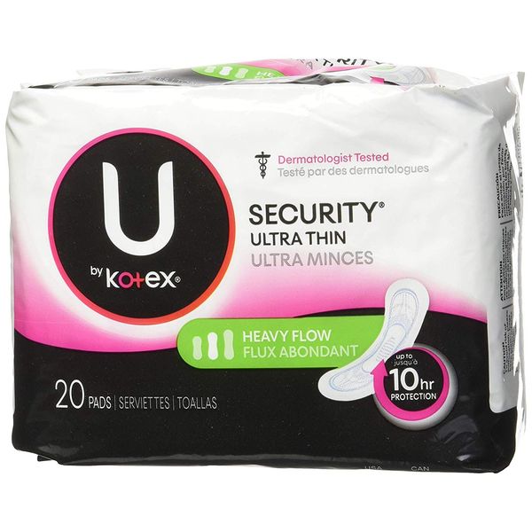 Kotex Security Ultra Thin Pads Long 20 Each (Pack of 12)