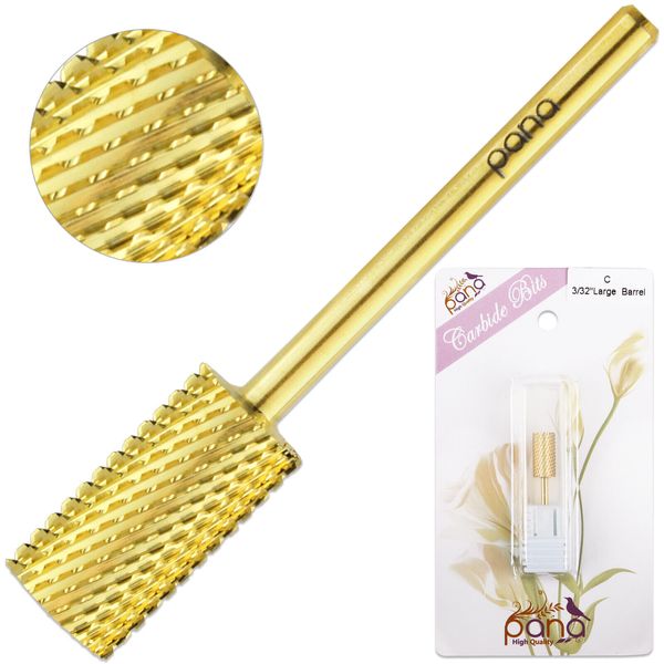 Professional Gold Large Barrel Nail Drill Bit Coarse Grit