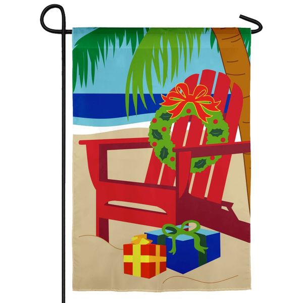 Coastal Christmas Adirondack Applique Garden Flag