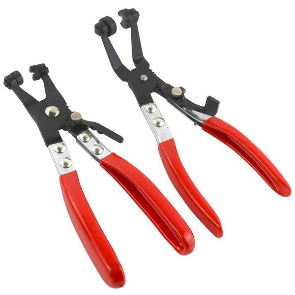 ePathChina 2pcs/set Hose Clamp Pliers Car Water Pipe Pliers Fuel Coolant Locking Pliers for Auto Repair with Swivel Flat Band, Car Water Pipe Repair Clamp Pliers