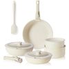 Sweetcrispy 12 Pcs Pots And Pans Set, Nonstick Kitchen Induction Cookware Suit