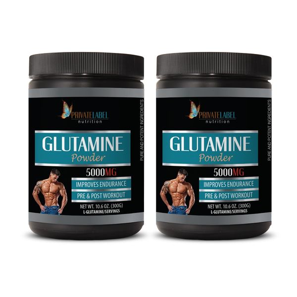 muscle mass supplements - GLUTAMINE POWDER 5000mg - true mass - 2 Cans