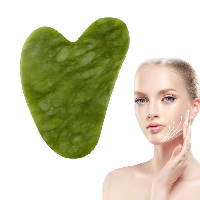 Gua Sha Gesichtsbehandlung,Gua Sha Stein,Gesicht Walzen-Massagewerkzeug,Natürliches Jade Stein Gesichtspflegewerkzeug, Natürliches Jadestein Gesichtspflege,Gua Sha Werkzeug zum Schaben