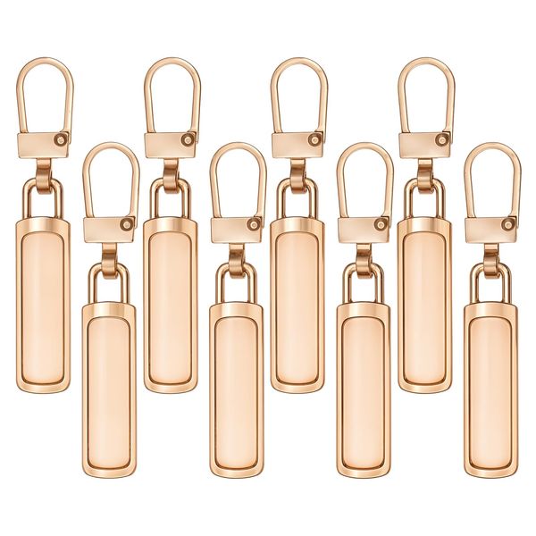 8 Pcs Spare Zipper Pull, Zip Puller Replacement, Removable Metal Zipper Pull Tabs, Zipper Pulls Zip Repair Kit, Zipper Pulls Fixer for Purse, Clothes, Jeans, Suitcase, Luggage(Gold)