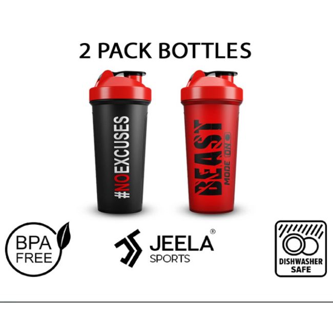 JEELA SPORTS Protein Shaker Bottles 5 Pack - 24 Oz