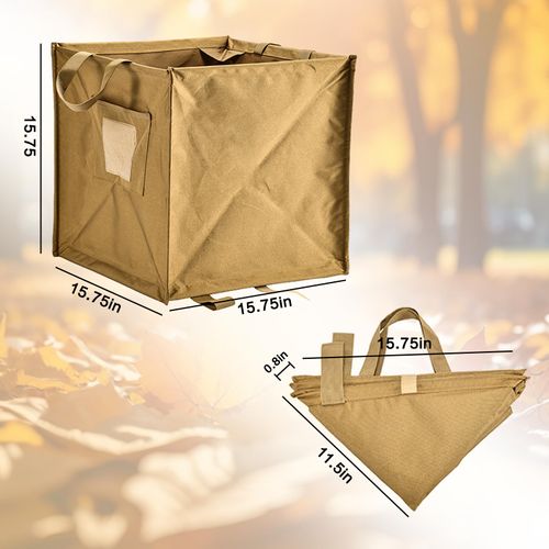 Collapsible Trash Can Outdoor - Portable Garbage Bin for Camping, Travel, Yard Waste | Small Lightweight Trash Can for Picnic, Hiking, Khaki