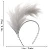 MWOOT 1920s Feathered Fascinator, Vintage Feather Headband, White Feather Headpiece, Hair Headwear Accessories for Carnival Masquerade Decor, Ball Venetian Prom Costume Party Accessories