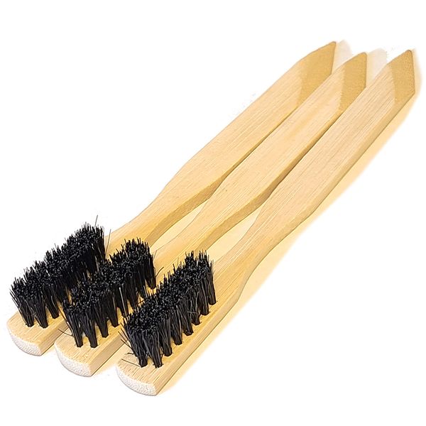 Kondo Shoe Cream Applicator Brush, Penetrite Brush, Bamboo Toothpick Type, Pig Bristle, Set of 3, Toothbrush Set of 3