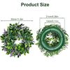 Cisolen Artificial Lavender Wreath Artificial Garland Decorative Wall Wreath Plastic Flower Wreath for Indoor Outdoor Wedding Party Garden Wall Decoration Front Door Home Wedding Decor