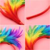 Lurrose Colorful Feather Headband Fascinator Headband Cosplay Hair Hoop Carnival Party Headdress for Easter Day