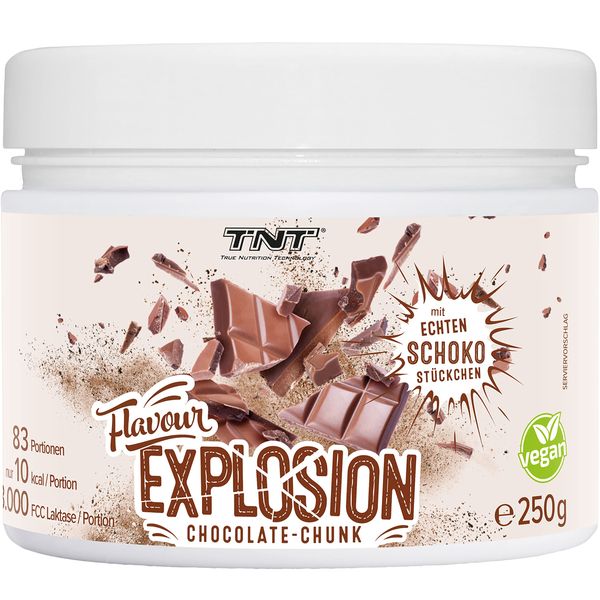 TNT Geschmackspulver "Flavour Explosion" (Chocolate-Chunk / 250g) • Unter 10 kcal pro Portion • Kalorien sparen • Ideal für Joghurt, Quark, Protein-Shakes, etc.