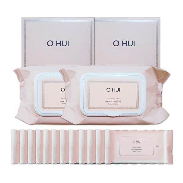 Ohui Miracle Moisture Cleansing Sheet Large Capacity Set May 24 Special 60 Sheets 2 5 Sheets 12 Hypoallergenic Makeup Remover