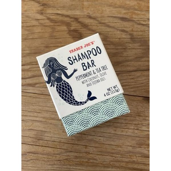 NIB Trader Joe's Shampoo Bar Peppermint Tea Tree Coconut Olive Jojoba Hair 4 oz