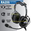 Rugged Air RA200 General Aviation Student Pilot Headset Music Input A20 GA Plug