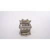 Small mini silver flower metal hair claw clip