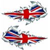 metal rip open,British union jack flag sticker.150mm
