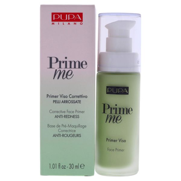 PUPA Milano Prime Me Corrective Anti-Redness Face Primer - Evens Out The Skin Tone And Gives It A Neutral Undertone - For Makeup That Lasts Longer - Oil And Alcohol Free - 003 Green - 1.01 Oz