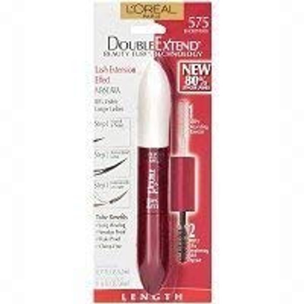 L'Oreal Paris Double Extend Beauty Tubes Lengthening Mascara, Blackest Black - 0.33 fl oz