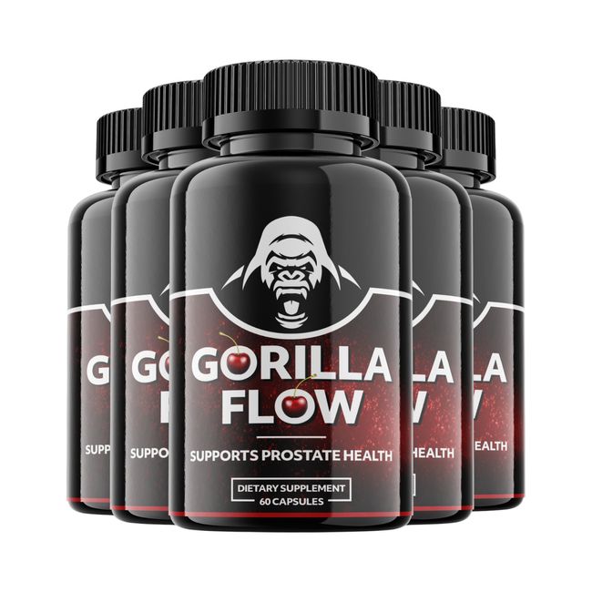 5-Pack Gorilla Flow Capsules Extra Strength Mens Supplement- 300 Capsules