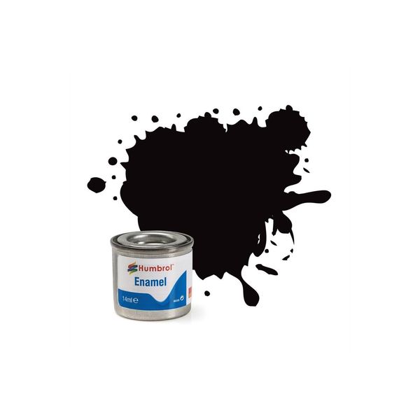 Humbrol Model Paint - AA6392 No 201 Black - Metallic - Tinlet No 1 (14ml), Enamel Paints for Models, Plastic, Metal, Wood, Glass, Ceramics and More, Enamel Touch Up Paint - Hobby Paint for Craft Kits