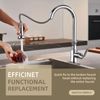 Faucet Head Replacement Chrome, Angle Simple Kitchen Sink Faucet Sprayer, Pull Down Hose Spray Head, Stream and Spray Mode, Male Threads