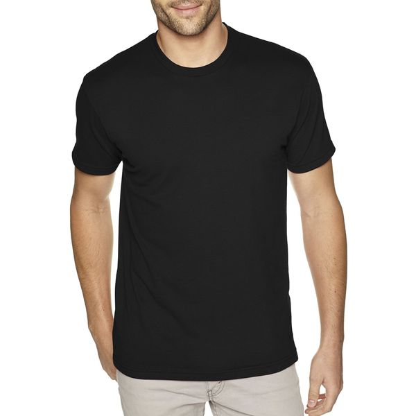 The Next Level 6410 Men's Premium Fitted Sueded Crew Tee - Black, Large