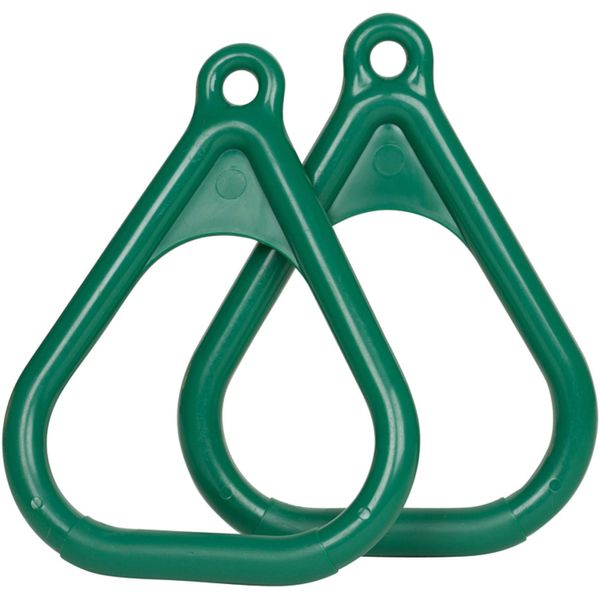 Swing Set Stuff Plastic Trapeze Rings with SSS Logo Sticker, Green