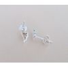 Sterling Silver 8mm angel wings post stud earrings.