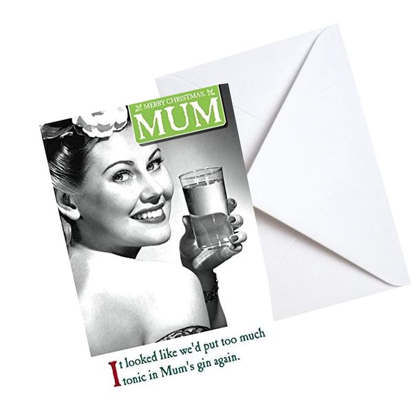 Gin, Mum, Christmas Card,159x235