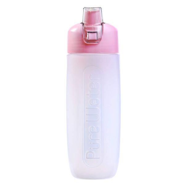 Kurita 030692 Water Purifier, Pink, Width 2.6 x Depth 3.0 x Height 0.8 inches (6.5 x 7.5 x 2.1 cm), Portable Water Purifier Bottle, Pure Water