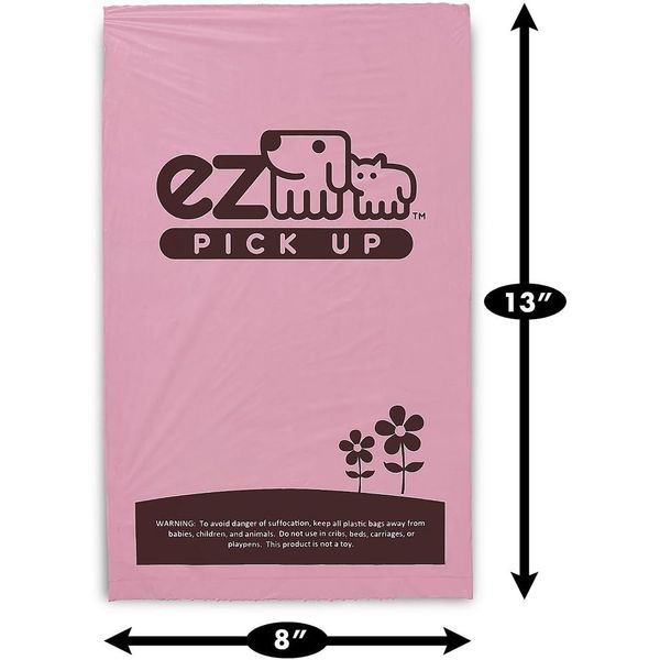 1000 Pet Waste Disposal Dog Poop Bags, EZ Pickup Bags Pink single roll, not on