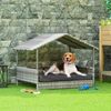 Wicker Pet House Dog Bed for Indoor/Outdoor Rattan Furniture with Cushion