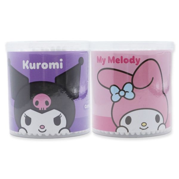 Sanrio Characters 100% cotton 200-piece cotton swab Kuromi + My Melody 1 set (2 pieces)