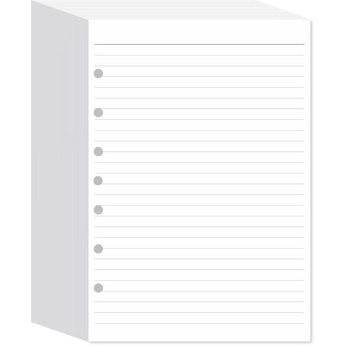 7-Hole Lined Filler Paper Pack of 300 Sheets for Mini Binders, College Ruled, 5-1/2" x 8-1/2", White