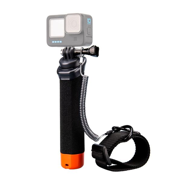 Lammcou Schwimmender Griff, Go Pro Schwimmfähiger Handgriff Wasserdichter Handler Tauchen Einbeinstativ Monopod & Sicherheitsseil & Armband, Floating Hand Grip für Hero 12 11 10 9 Go3 X3 Zubehör (1)