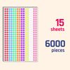 6000 Pieces - 8mm Coloured Dot Stickers, Sticky Dots Labels - 8 Assorted Colours