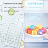 80 Pack Reusable Ice Cube, Colorful Plastic Squares Ice Cubes, Washable Refreezable Ice Cube for Drinks, Whiskey, Coffee