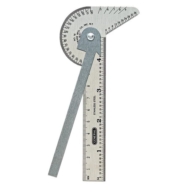 General Tools Pocket-Sized 6-In-1 Multi Use Ruler and Gauge #16ME with 4-Inch Ruler and Etched Graduations in 64ths of an Inch and Millimeters