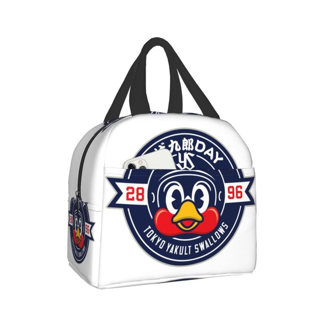 Tsubakuro Day Tokyo Yakult Swallows, Cold Retention, Lunch Bag, Black, Lunch Box, Thermal Insulated Bag, Zipper, Compact, Lunch Bag, Soft Cooler Bag, Tote Eco Bag