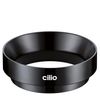 cilio Barista Dosing Ring | Coffee Dosing Aid | Suitable for 58 mm Portafilter | Magnets on the Bottom | Alloy Aluminium Anodised | Diameter 6.6 cm, Height 2.3 cm | Black