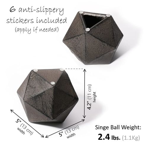 Ambipolar Geometric Decorative Ball Shaped Bookends, Modern Cast Iron Black Bookends for Office Desk, Book Shelf, Room Decor, Home Office, Book Stand or Organizer, Set of 2. Antique Black
